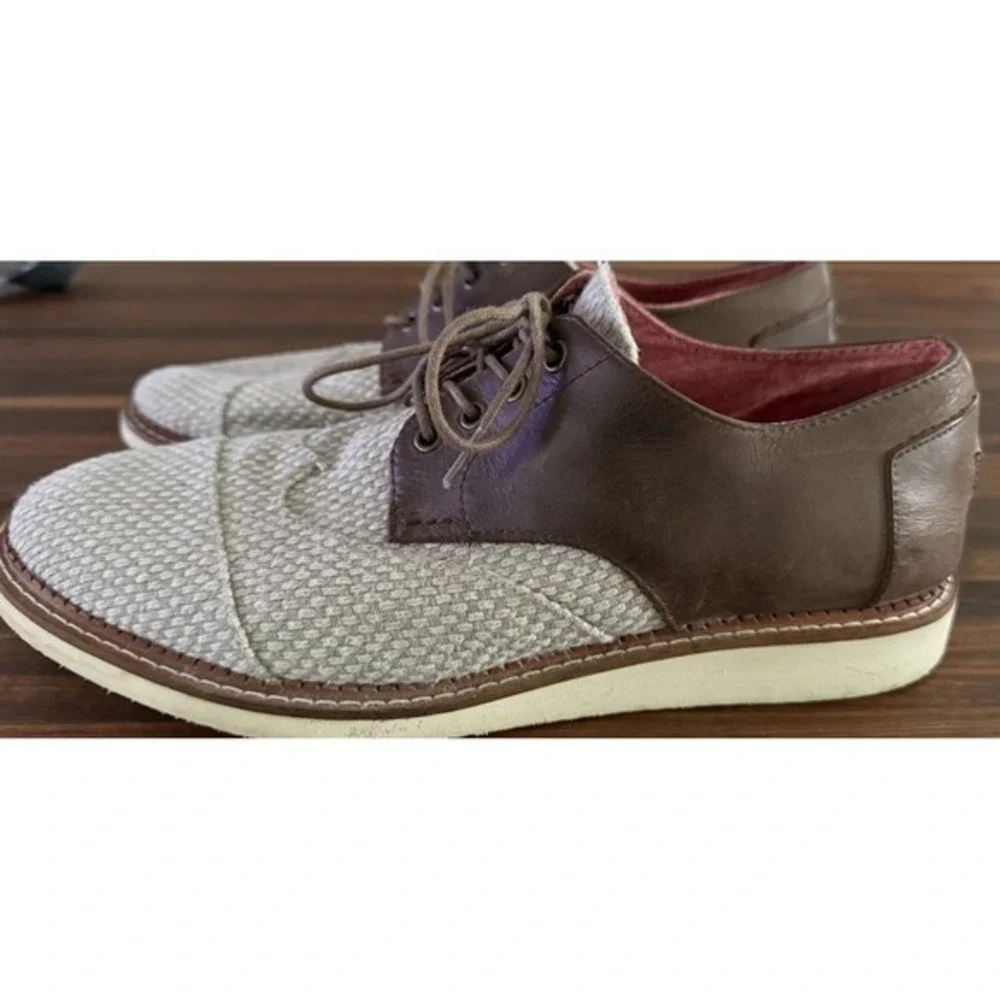 Tom's Oxford Mens Business Casual Shoes 11.5 Knit/leather Tie‎ UPS